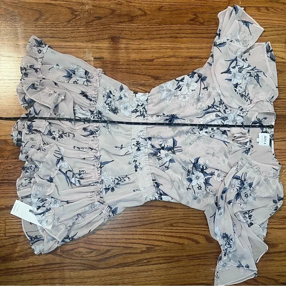 MISA Los Angeles Pink Floral Print Ruffle Mini Dress Women Size S - Picture 8 of 9